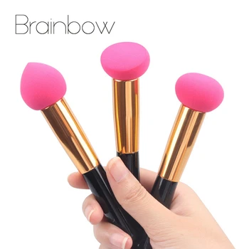 

Brainbow 3pcs/Lot Handle Makeup Sponge Foundation Powder Smooth Make Up Bullet Cosmetics Puff 3 Designs Beauty Essentials Tools