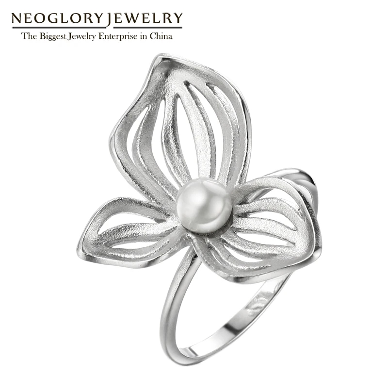 Neoglory Серебро 925 кольца в китайском стиле цветок винтажные обручальные имитация
