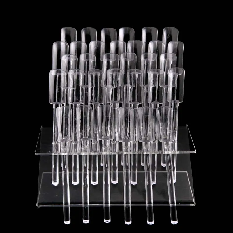 

32 Tips Pop Sticks Clear Acrylic Nail Art Display Stand Nails Polish Practice Training Tool Swatches Showing Shelf TY99