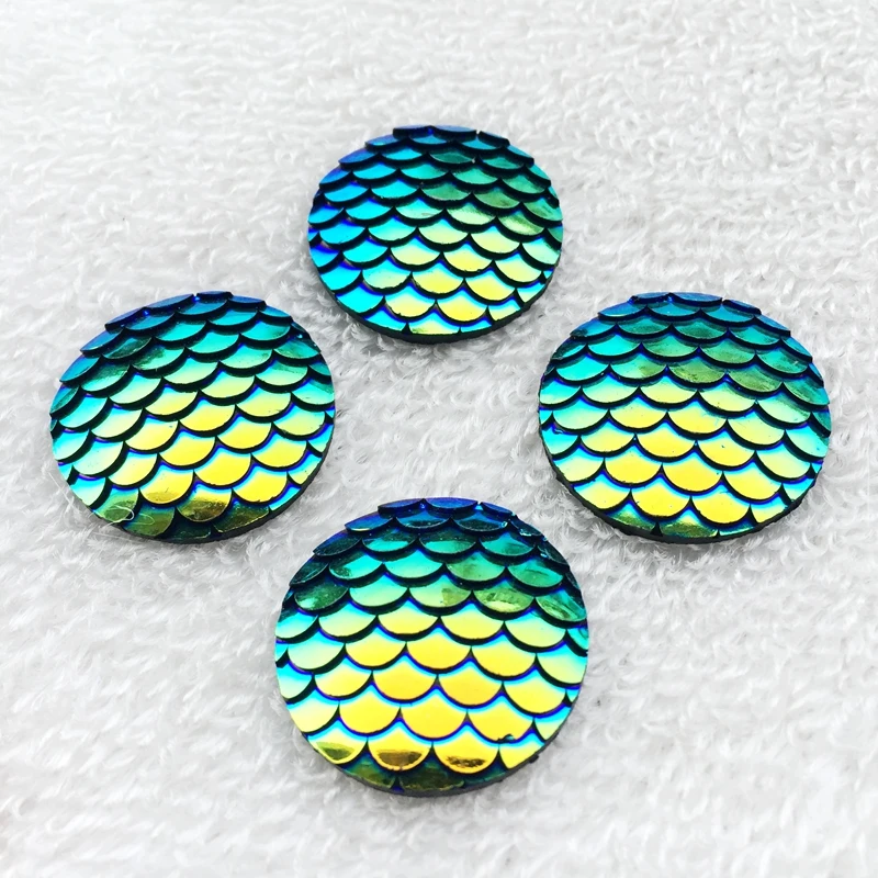 

HOT 25mm 8pcs accessories beads fish scales Mermaid scale AB color Rhinestone DIY buttons