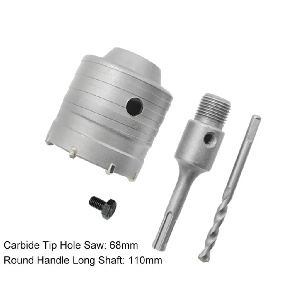 Electric Hammer Drill Round Handle 110MM Connector + Wall Hole Opener