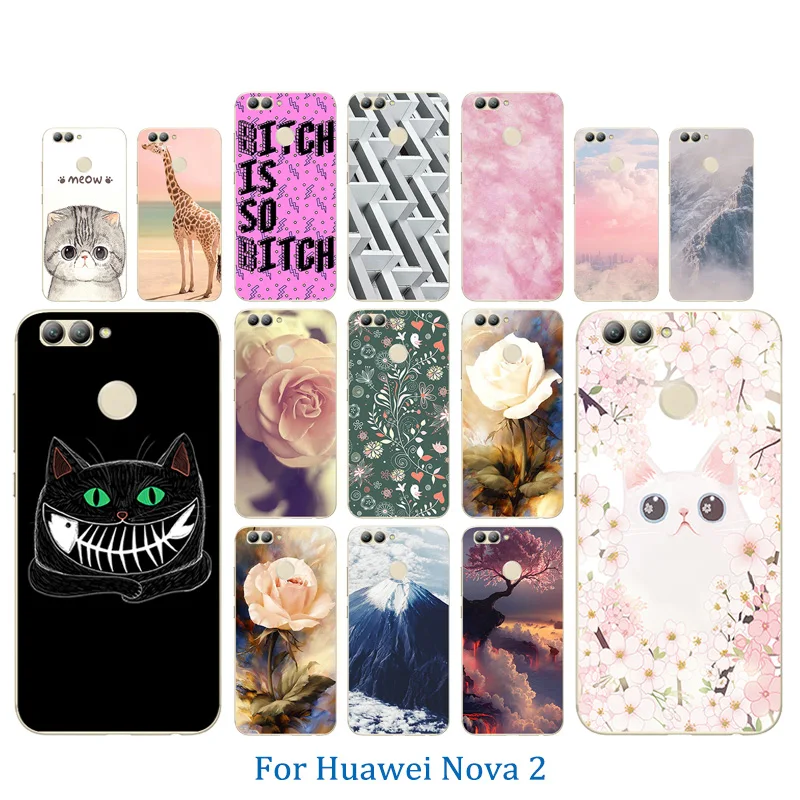Телефон чехол для Huawei Nova 2 Чехол 5 0 ''животный принт Силиконовые Мягкий ТПУ Fundas