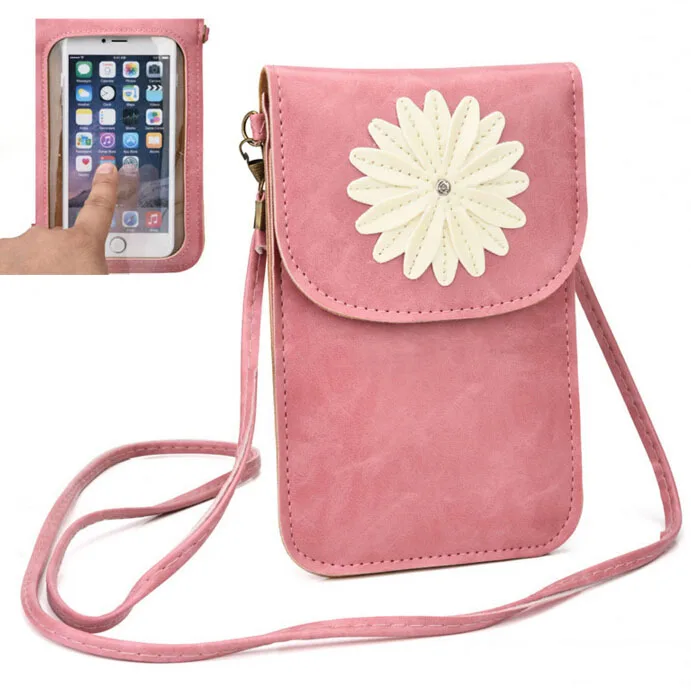 Lady Shoulder Belt Touch Screen Synthetic Leather Mobile