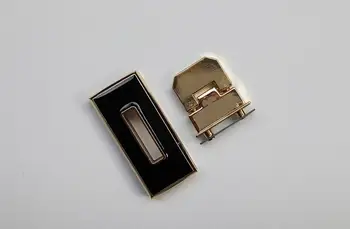 

54x24mm Light gold, black DIY fashion bag lock purse lock, handbag lock, Bag parts, metal parts, Bag hardware accessories