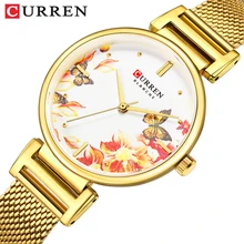 CURREN Brand Women Watches Mesh Steel Band Beautiful Flower Butterfly Design Quartz Wrist Watch For Lady Summer Dress Clock Gift CURREN Brand Women Watches Mesh Steel Band Beautiful Flower Butterfly Design Quartz Wrist Watch For Lady Summer Dress Clock Gift