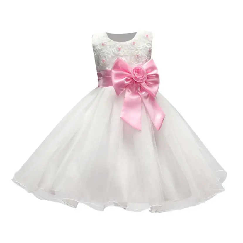 Flower Girl Princess Bridesmaid Pageant Tutu Tulle Bow Gown Party ...