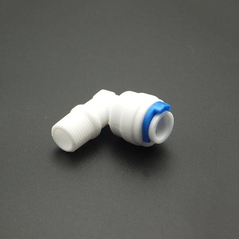 Колено 1/4 "OD трубка быстрая Pushfit 1/8" BSP Мужской фитинг соединение RO воды разъем