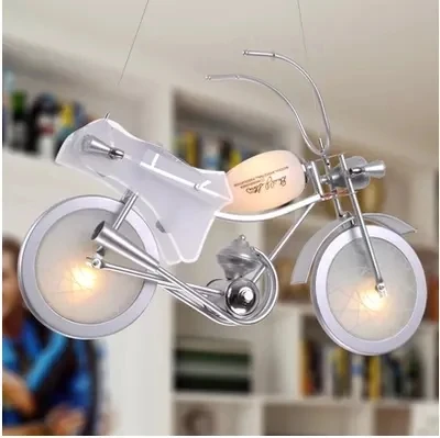 

Simple Modern Motorcycle Cartoon E14 Led Pendant Light Lighting Bedroom Lights Children 's Lamps Creative LED Led Pendant Lamp