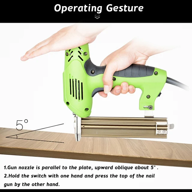 Doersupp 2 in 1 1800W 220v Dual Use Framing Tacker Electric Staple Tools Straight Nail 10-30mm Code Nail 10-22mm Power Tools