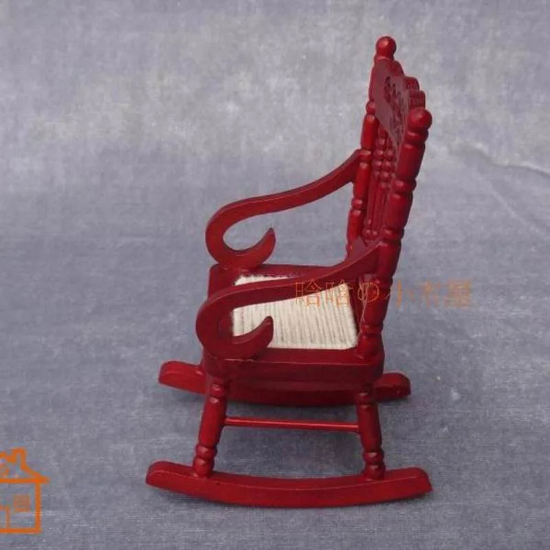 Airchair кресло-качалка миниатюрный кукольный домик мебель деревянная рокер # BC03 красный/белый