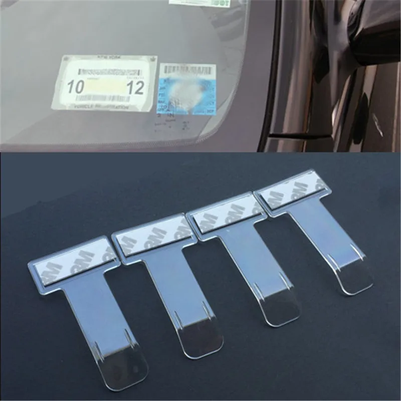 2 Pcs Car Transparent Invoice Ticket Folder Car Windscreen Window Parking  Permits Ticket Holder Clip