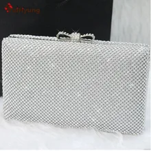 New Arrive Women Hard Box Day Clutch Fashion Bling Full Diamond Wedding Party Handbag Purse With