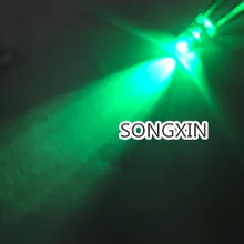 100 шт./лот F5 прозрачный Круглый 5 мм супер яркий прозрачный зеленый светильник светодиодный лампы светодиод F5mm