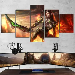 5 шт. World of Warcraft демон Охотник игры плакат HD фотографии холст стены картины для домашний декор