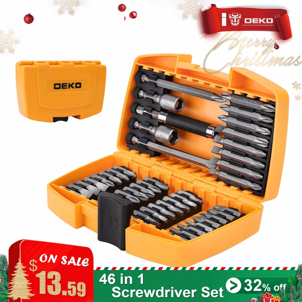 DEKO 46 in 1 Screwdriver Set Phillips/Slotted Bits With