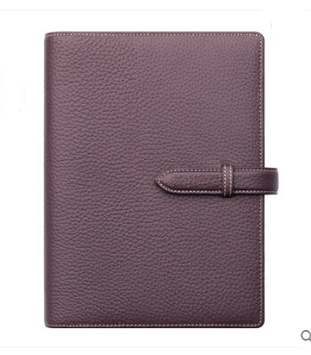 Lichee notebook Logo DIY на заказ из натуральной кожи A5 блокноты для записей вкладыш лидер связующее кольцо мешочек для деловой планировщик дневник - Цвет: Фиолетовый