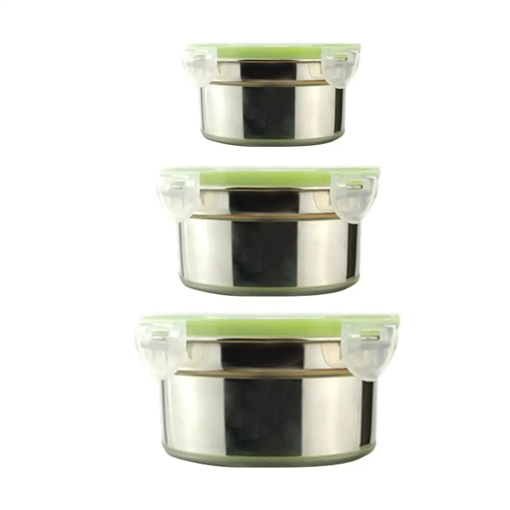 

1Pc Stainless Steel Mixing Bowl Fresh-Keeping Crisper Visible Sealed Preservation Box Bowl Lunch Box Fermentation Kitchen Pot
