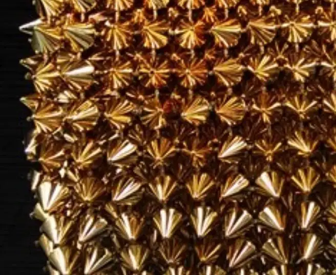 Пластиковое Дерево Конус шпильки отделка, 10 ярдов/партия, серебро золото аксессуары в стиле панк украшения одежды, ширина около 11 см - Цвет: gold