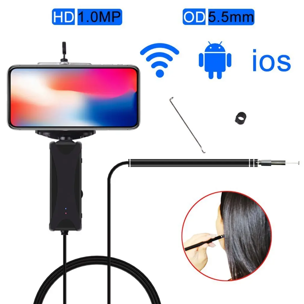 

720P Wifi HD hand-hold Portable Multifunctional Endoscope & Visual Earpick USB Ear Cleaning Earpick Earwax Removal