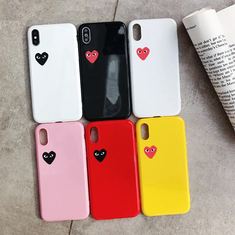 

love Japan brand case for iphone X XS MAX XR 6 6S 7 8 plus glossy CDG Play soft silicone tpu coque cover