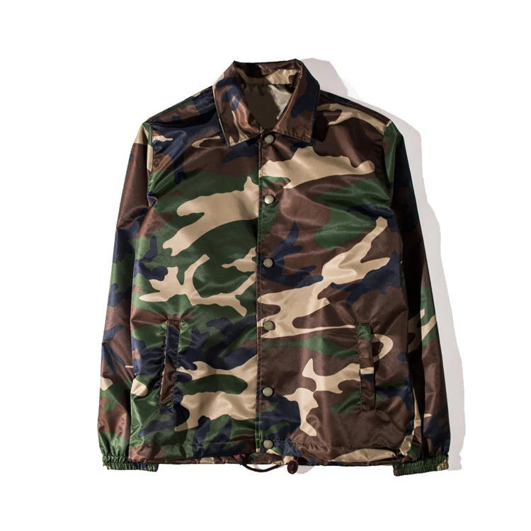 Новинка! Стильные мужские куртки в стиле хип-хоп, однотонные тонкие пальто, Мужская модная Повседневная ветровка, уличная одежда - Цвет: Camouflage
