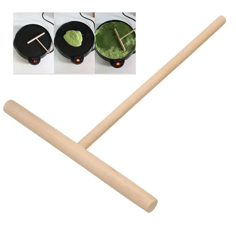 

5Pcs Portable Home Kitchen Tool Kit DIY Use Crepe Maker Pancake Batter Wooden Spreader Stick #80588