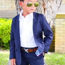 Современные черные костюмы для мальчиков на свадьбу, костюмы для торжеств на заказ, черные, белые, коричневые, синие костюмы(пиджак+ брюки