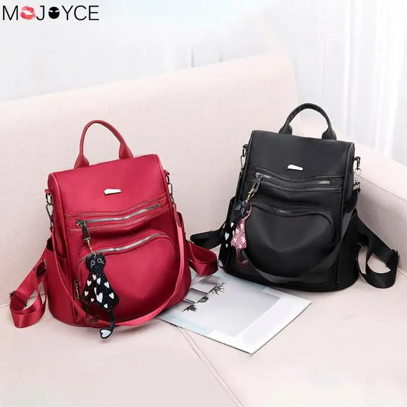 

Women Fashion New Backpack Pure Color Travel Backpacks Women Nylon Shoulder Schoolbags Casual Knapsack Casual Backpack