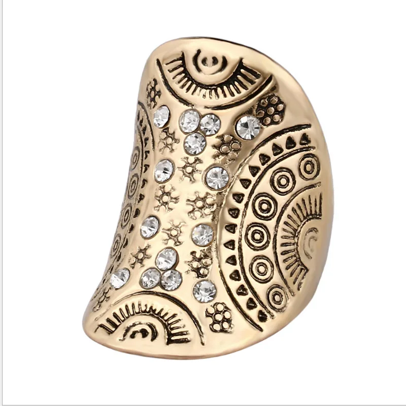 

Vintage Antique Silver/Gold Color Carved Totem Rings for Women Ethnic Rings Party Jewelry