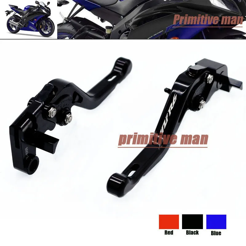 

For YAMAHA YZF R6 YZFR6 YZF-R6 1999-2005  Short Brake Clutch Levers LOGO YZF R6 YZFR6 YZF-R6 Black