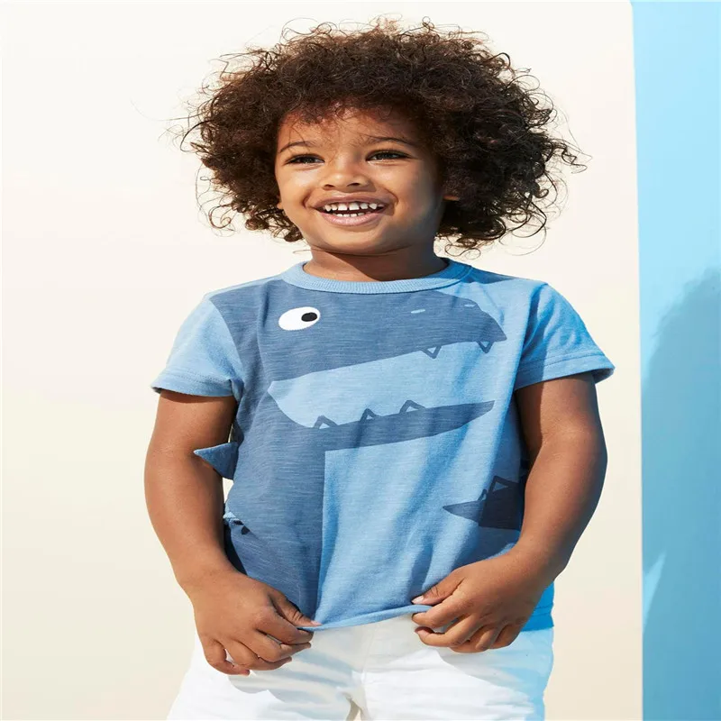 

Jumping meters New Fashion Cartoon Children Infant Kid Boys Cartoon Dinosaur Print boys T-shirt Tops Shirts Tee dropshipping