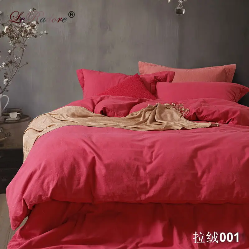 LeRadore Bedding Set Luxury Solid Long Staple Cotton Bed Sets 6 Colors