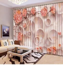Luxury font b Curtains b font Orange Circle Rose font b Curtains b font For The