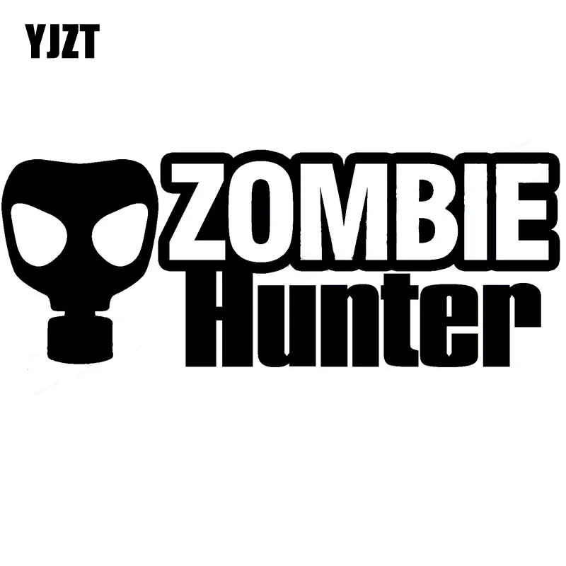 YJZT 14.2x5.5CM Personality ZOMBIE Hunter Gasmask Vinyl Black/Silver