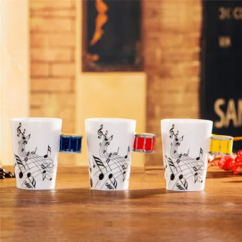

Creative Music Instrument Drum Shaped Mugs Ceramic Mug Coffee Tea Milk Stave Cups with Handle Coffee Mug Novelty Christmas Gifts