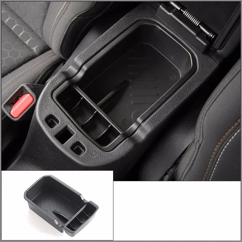 

ABS Black Car Armrest Console Central slot storage Box for Jeep Compass 2017 2018