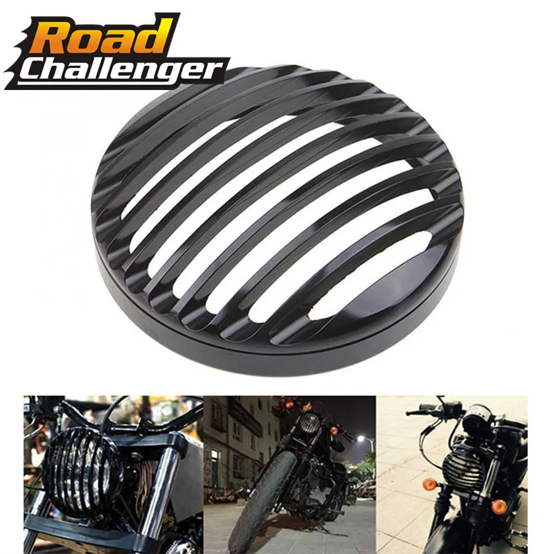 

For Harley Sportster XL 883 Iron 1200 04-14 Custom XL1200C 1200 Motorcycle 5 3/4" CNC Led Headlight Grill Cover