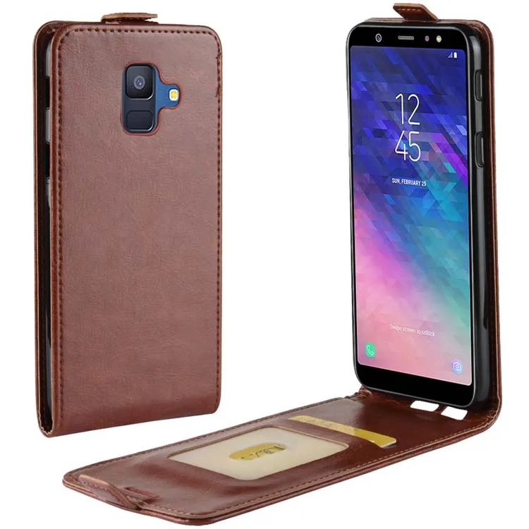 Кожаный чехол для samsung Galaxy A6, откидной Чехол-кошелек для samsung Galaxy A6, 5,6 дюймов, чехол-книжка для телефона, роскошный бампер