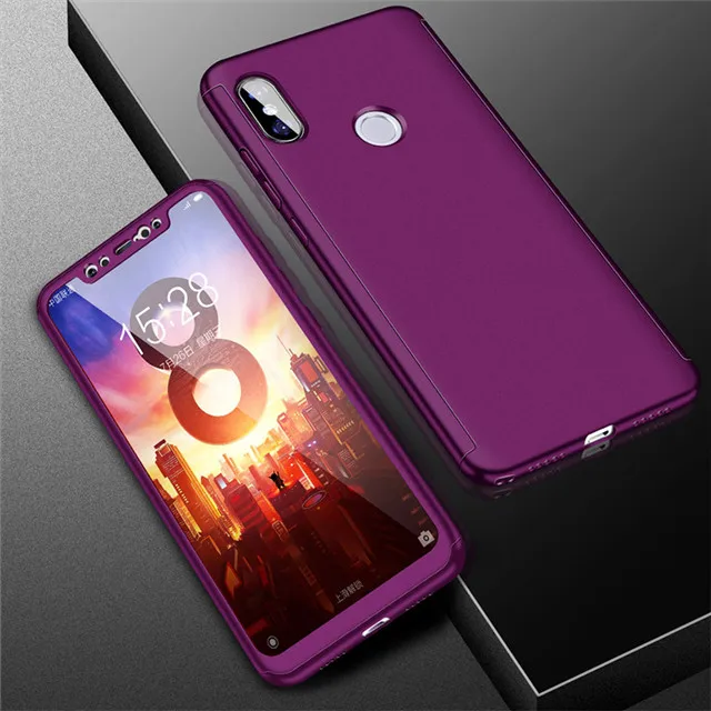 NAGFAK 360 полный защитный чехол для телефона для Xiaomi mi A1 mi A2 Lite чехол для Xiaomi mi 8 9 SE mi 6 mi 5 6X Pocophone F1 чехол Крышка - Цвет: Фиолетовый