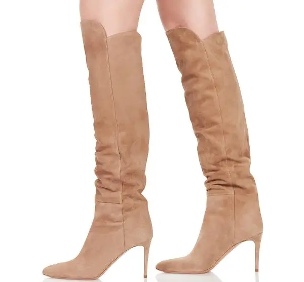 Nueva Moda Deslizamiento as Del Negro La Mujeres Color Dedo 45 En 2018 Tacón Estilete Largas Picture Desnudo Tamaño Invierno Pie Picture Rodilla Punta Más Botas Marca As Ixq456