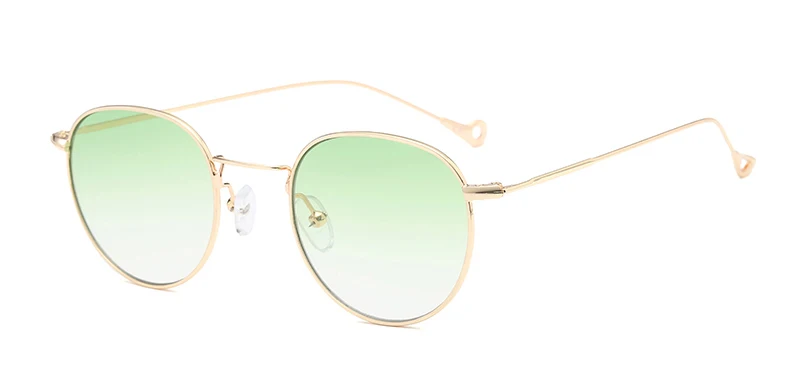 Peekaboo синие тонированные солнцезащитные очки мужские зеленые тонкие металлические желтые прозрачные солнцезащитные очки для женщин Золотая оправа uv400 - Цвет линз: clear green