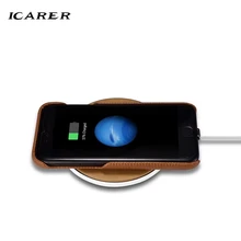 ICarer для iPhone 7 7 plus чехол Роскошный Жесткий+ парча кожа Броня противоударный защитный задний телефон беспроводной зарядный чехол