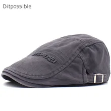 Ditpossible Классические хлопковые шляпы для мужчин винтажные буквы casquette gorras Плоские береты кепки