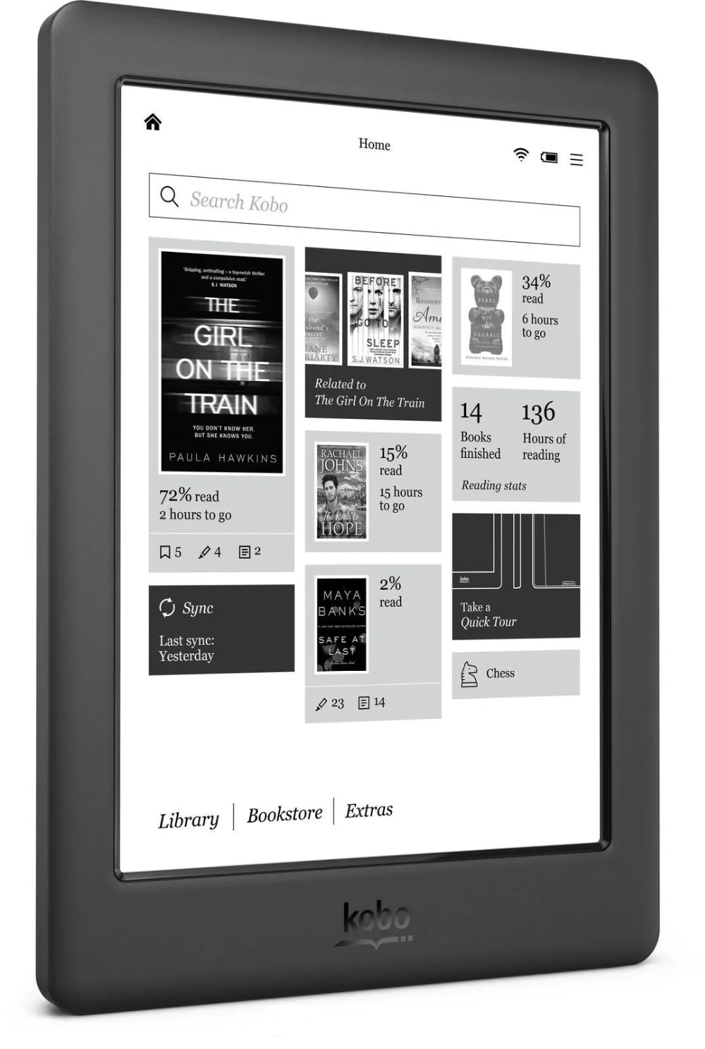 Электронная книга e ink из устройства для чтения электронных книг KoBo glo HD 300PPI