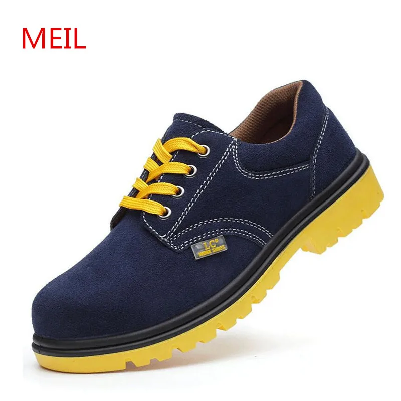 MEIL Shoes Men Safety Shoes Steel Toe Work Shoes Flats Casual