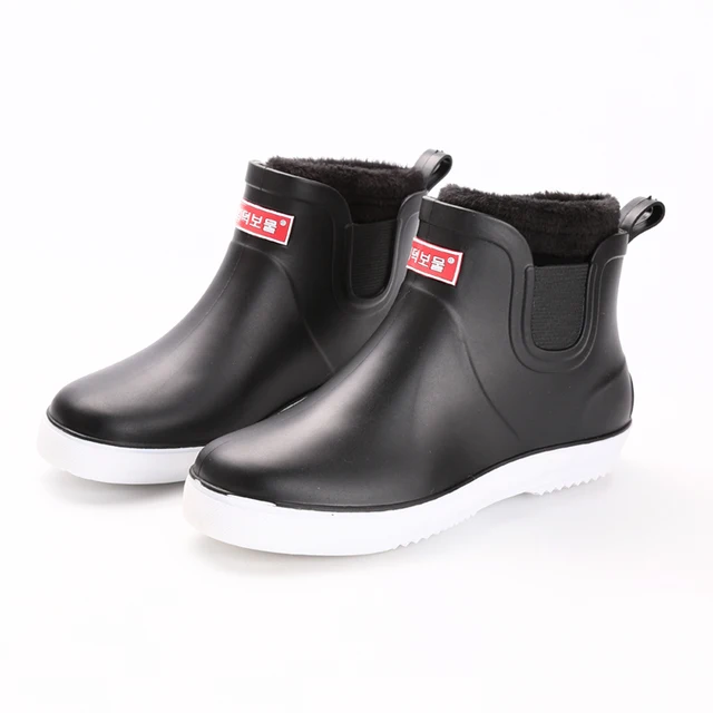 2017 mens rubber rainboots male bot short tube low rain boots
