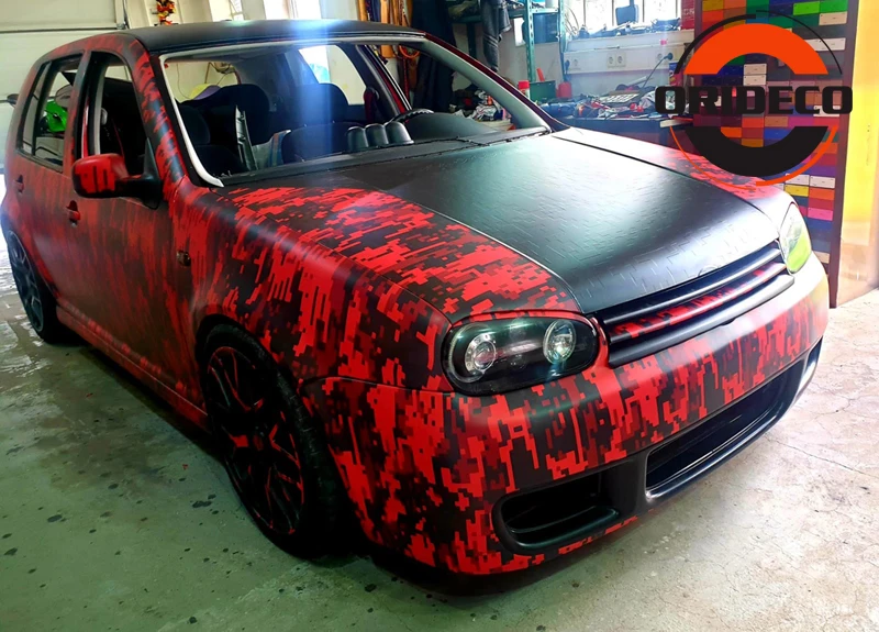 red black digit camo vinyl car foil 33