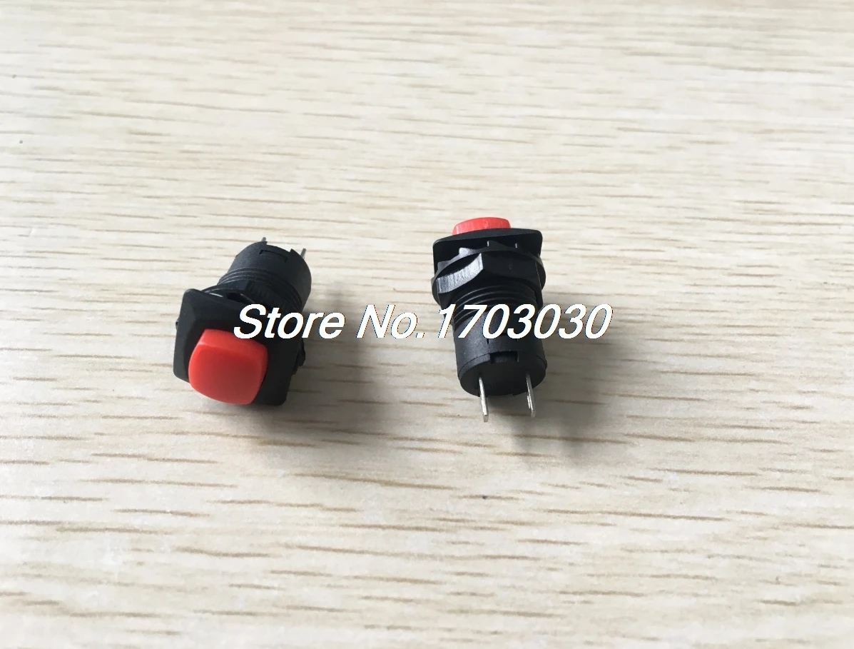 

10 Pcs Red Button Latching Pushbutton Switch SPST AC 125V/3A 1.5A/250V