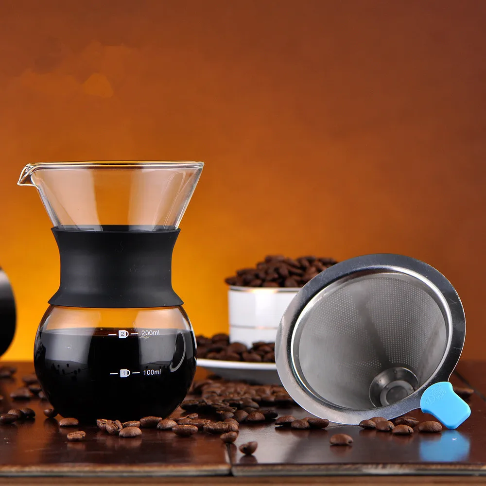 Heat Resistant Glass Coffee Pots 2 Cups Counted Hot Coffee Pot Barista