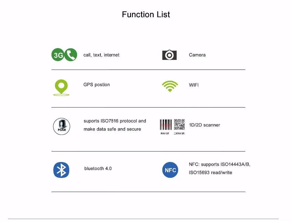 Портативный мобильный терминал с nfc и RFID считыватель смарт-карт Поддержка 3g wifi Bluetooth с зарядным устройством колыбели(PDA3501